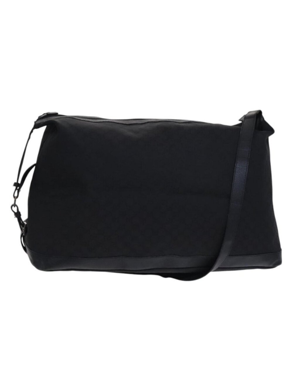 Authentic GUCCI GG Canvas Shoulder Bag Nylon Black Silver 105669